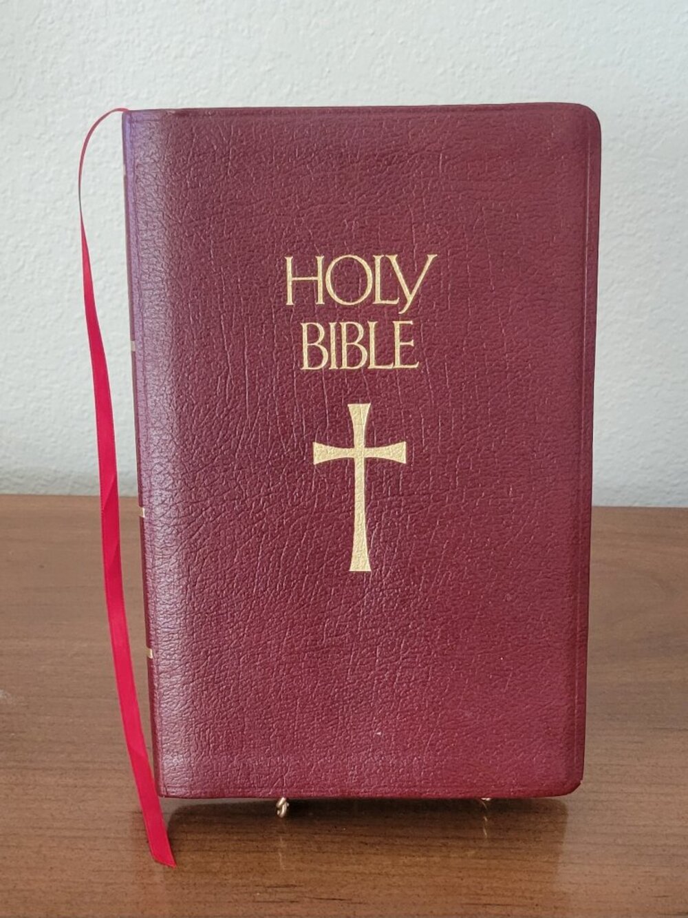 Vintage New American Catholic Holy Bible 1987 Burgundy Genuine Leather Bound